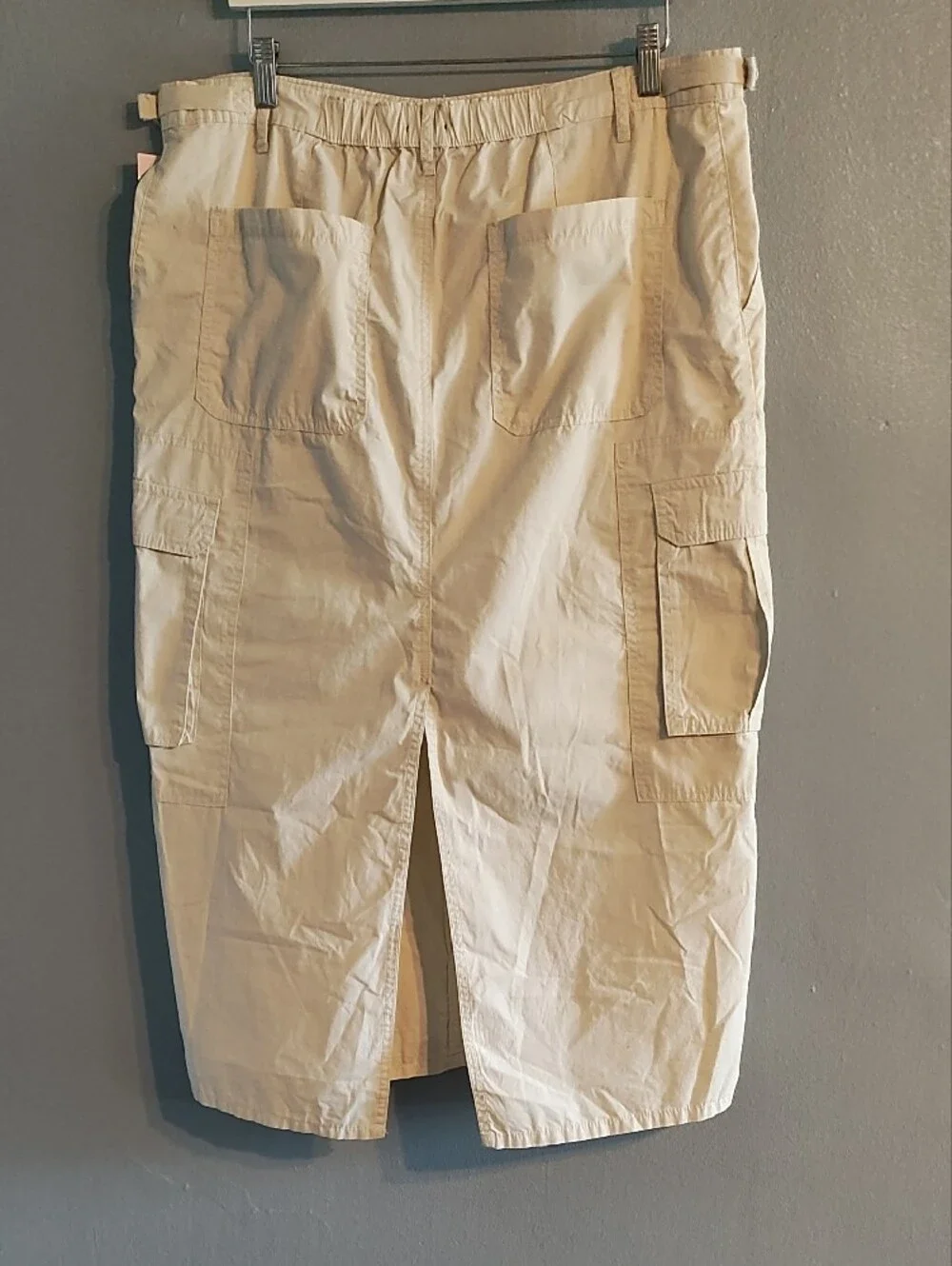 wild fable Cream Cargo Midi Skirt - Utility Pocket Pencil
